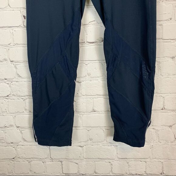 Zella Womens Small s/p Blue Reflective Cropped Running Yoga Athletic Pants - Picture 3 of 9